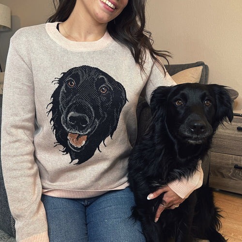 Personalized Pet Portrait Oversized Cozy Knit Sweater