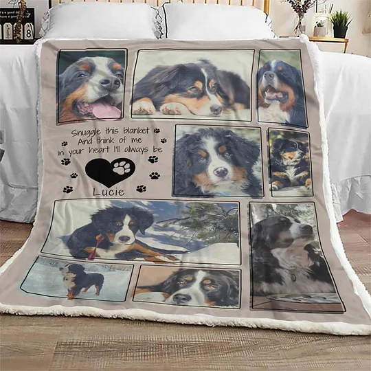 Personalized Dog Photo Blanket: Dog Memorial Keepsake Fleece Throw