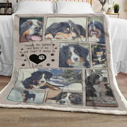 Personalized Dog Photo Blanket: Dog Memorial Keepsake Fleece Throw