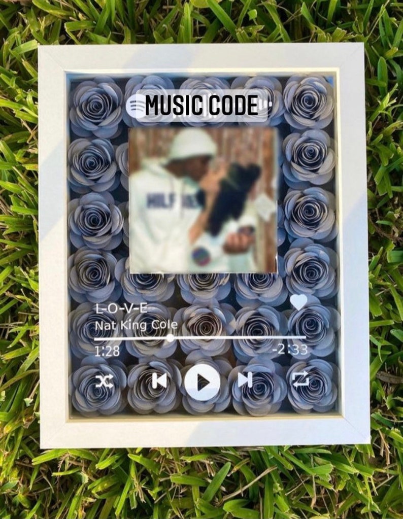 Personalized WHITE Shadow Box, White frame Music Shadow Box-forlovever