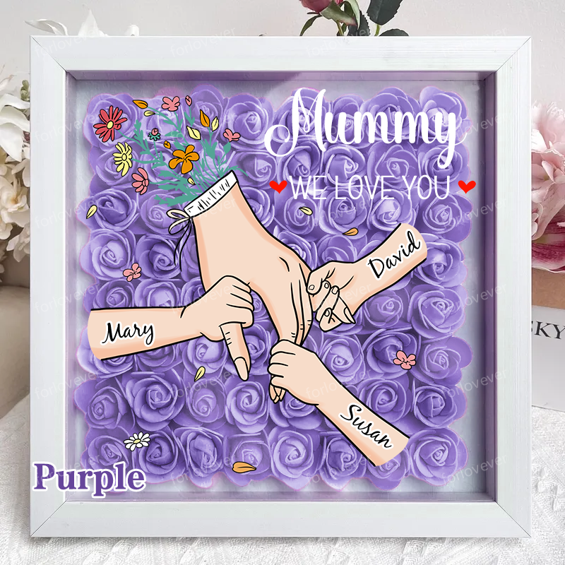 [preview]Family Love Blooms Forever – Personalised Mum & Grandma Flower Shadow Box with Names-forlovever