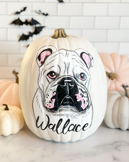 Custom Hand-Painted Pet Portrait Pumpkin, Personalized Dog & Cat Halloween Decor, Faux Pumpkin Pet Memorial & Fall Home Decoration