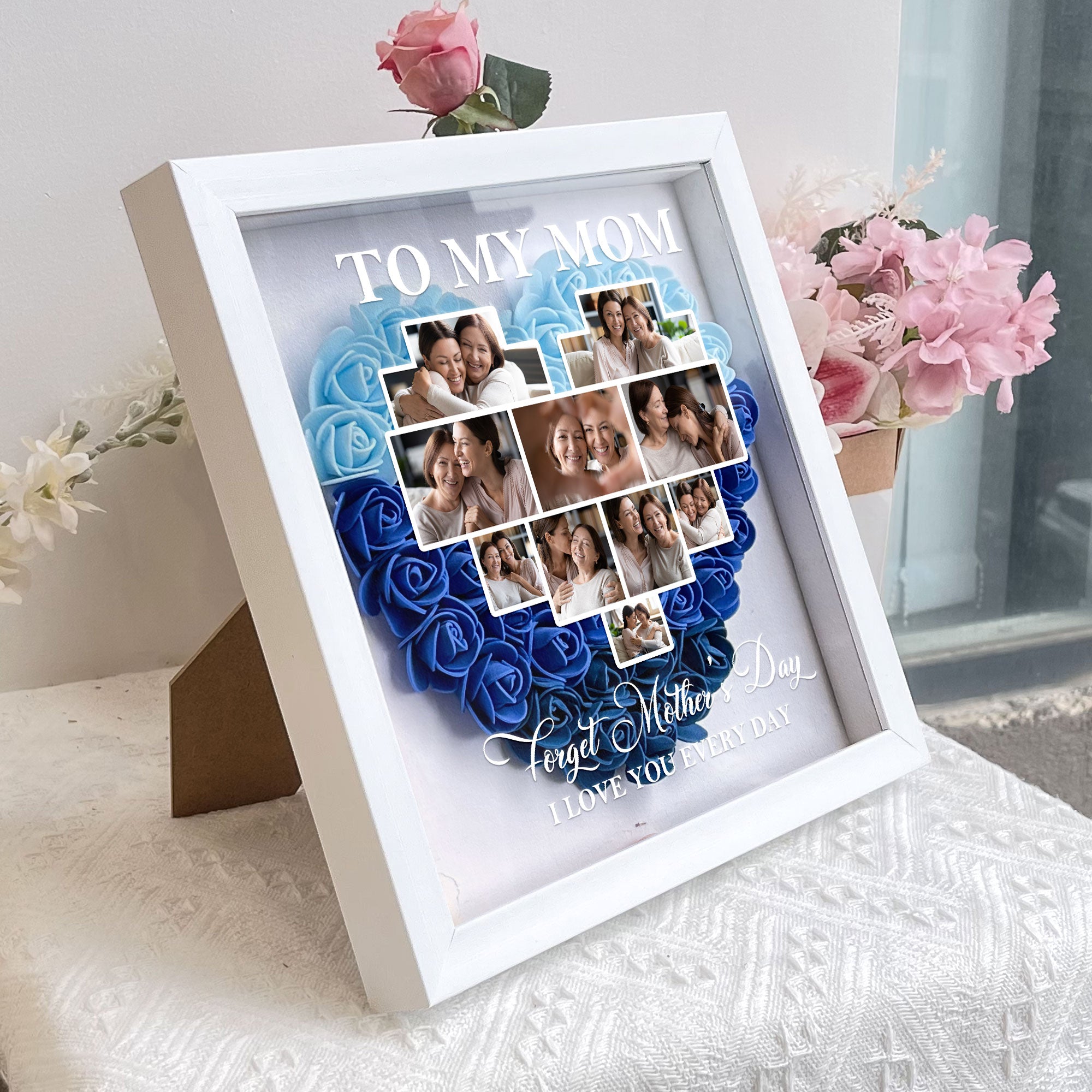 Forget Mother's Day I Love You Every Day - Personalized Flower Shadow Box-forlovever