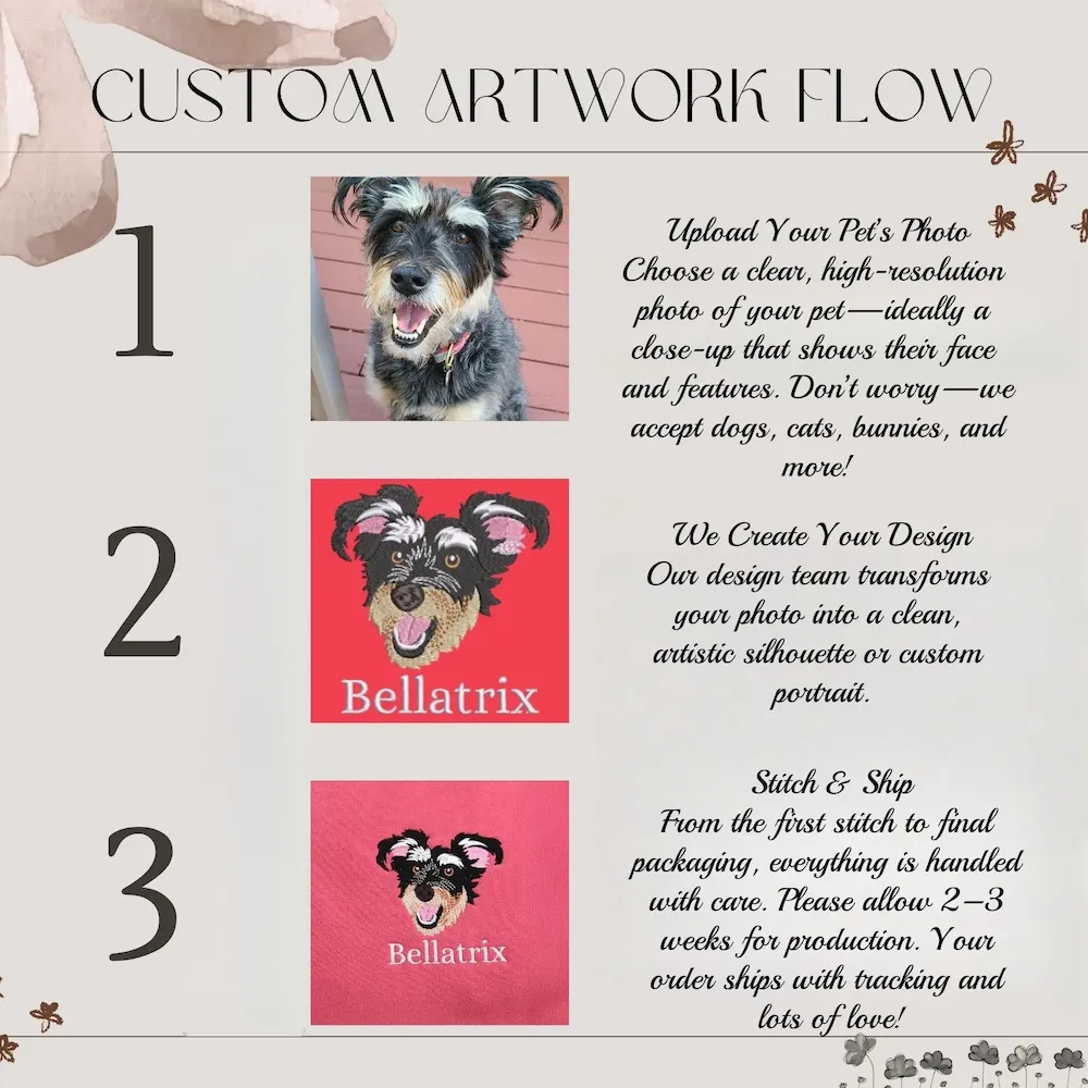 Custom Embroidered Hoodies with Pet Photo - Custom Dog Face Embroidered Sweatshirt from Photo - Personalized Cat Sweatshirt for Mom