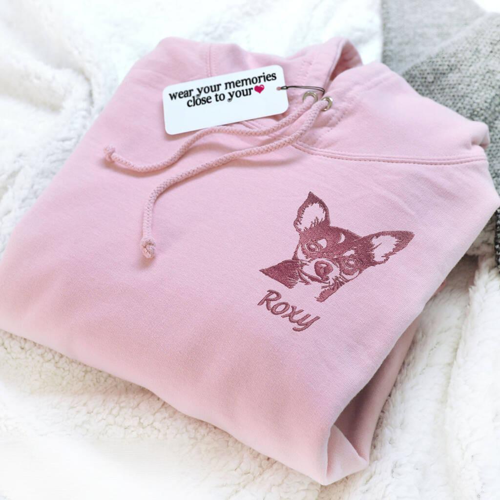 Custom Embroidered Pet Face Sweatshirt,wear your memories close to you-forlovever