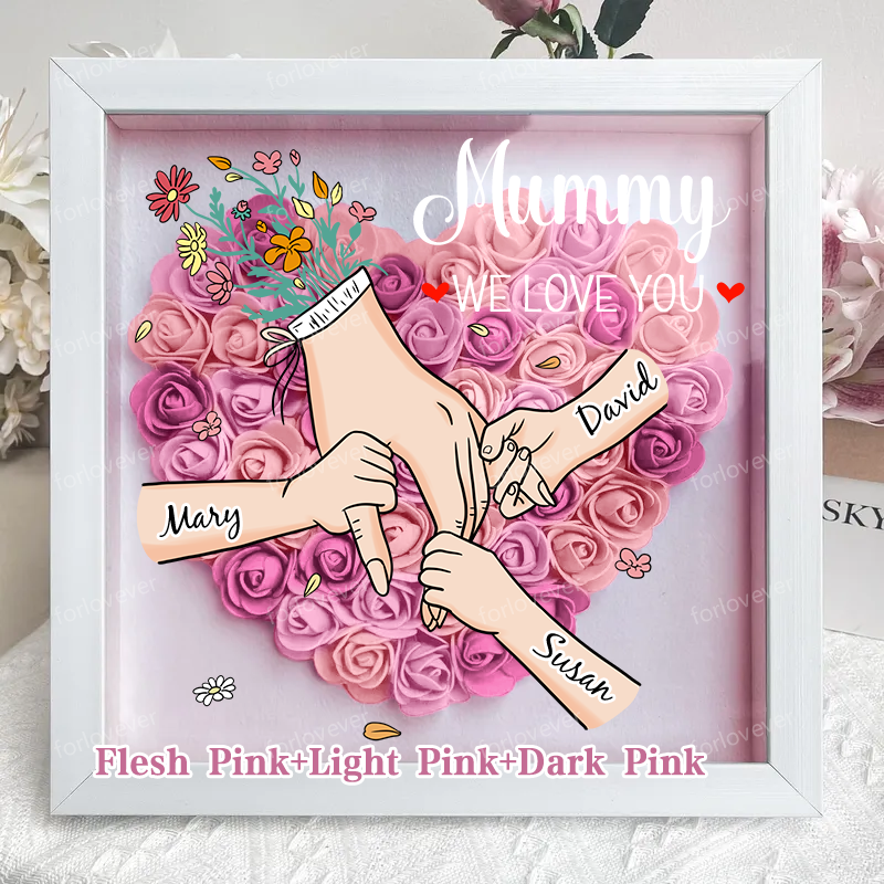[preview]Family Love Blooms Forever – Personalised Mum & Grandma Flower Shadow Box with Names-forlovever