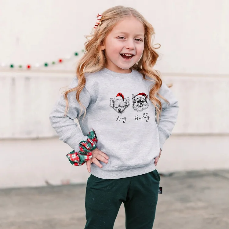 Custom Pete Photo Santa Hat Graphic Crewneck Sweatshirt Hoodie