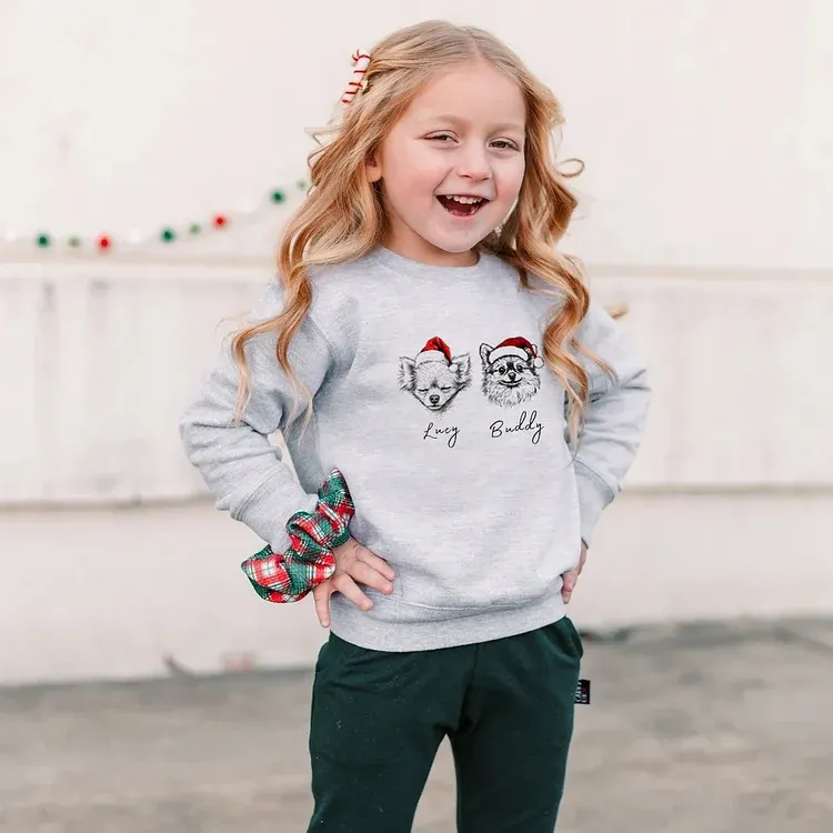 Custom Pete Photo Santa Hat Graphic Crewneck Sweatshirt Hoodie