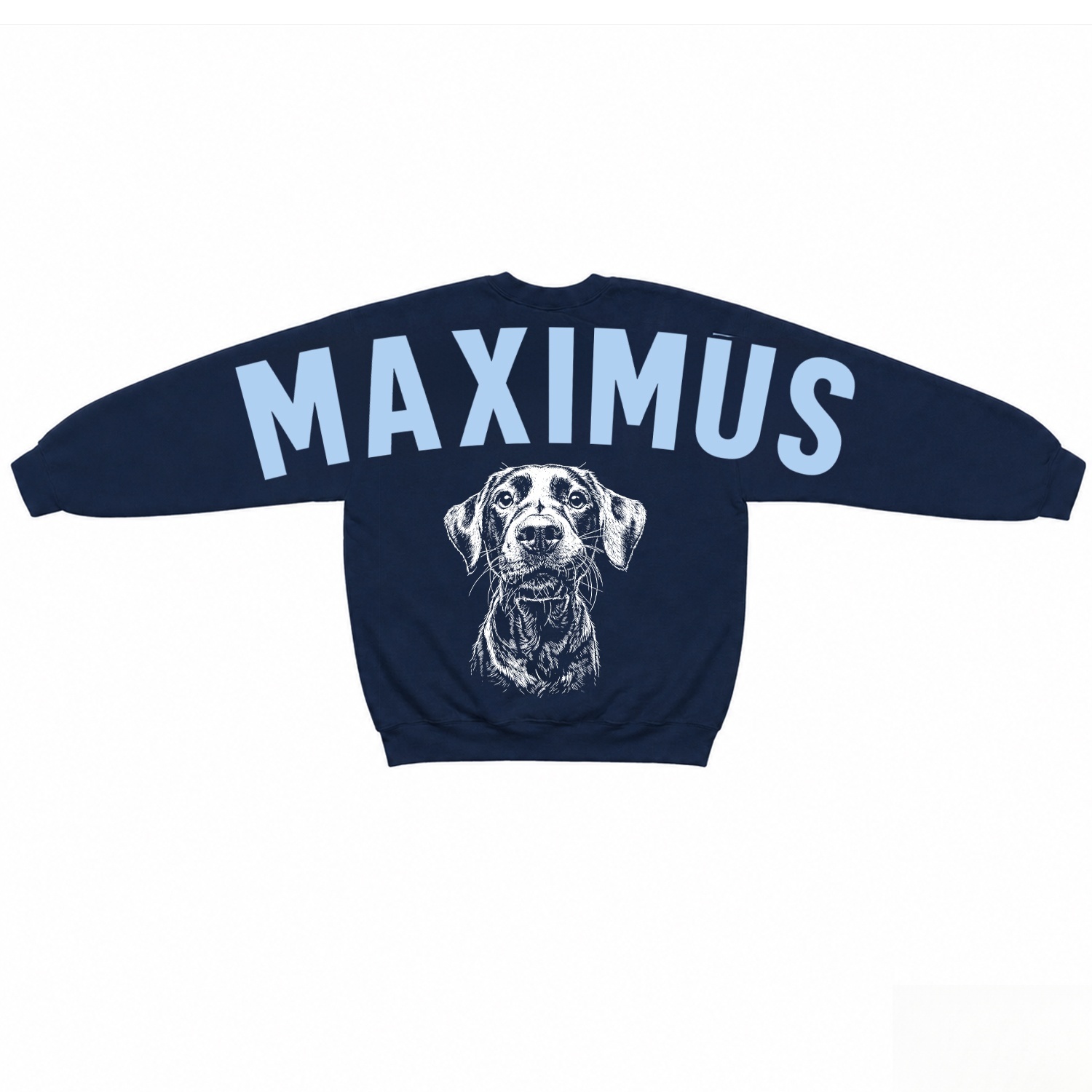 Custom Pet Portrait Sweatshirt with Solid Big Back Name, Personalized Dog Mom Hoodie
