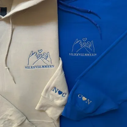 Pinky Vow Custom Roman Numeral Couple Sweatshirts