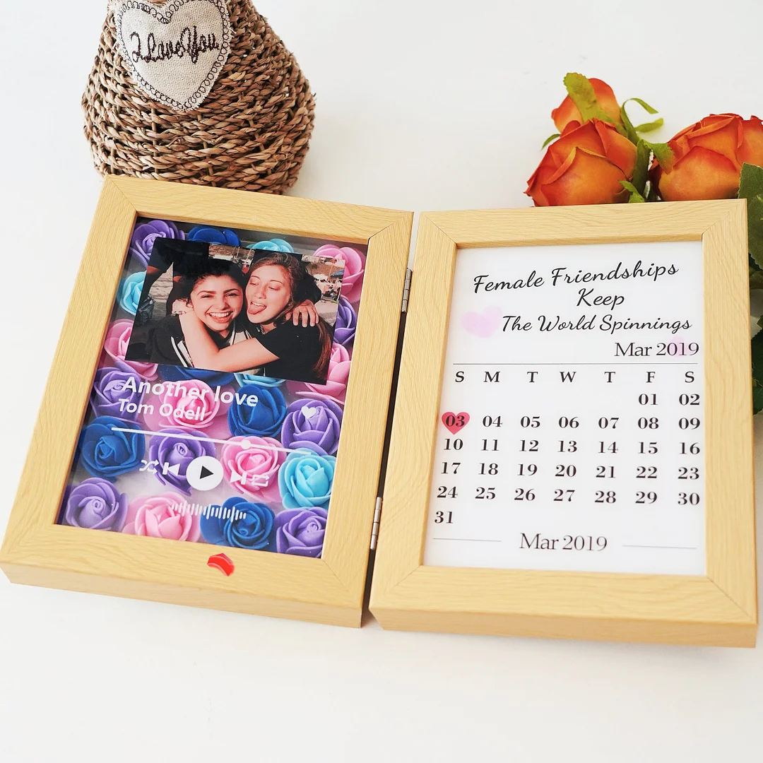 (Square With Song) New Custom Music Flowers Frame with Anniversary🌺-forlovever