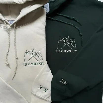 Pinky Vow Custom Roman Numeral Couple Sweatshirts