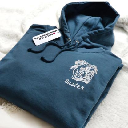 Custom Embroidered Pet Face Sweatshirt,wear your memories close to you-forlovever