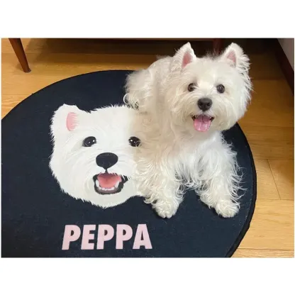 Pet Portrait Rug, Pet Portrait from Photo, Hand Tufted Cat and Dog Portrait Rugs