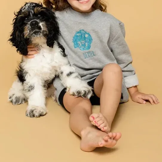 Custom Pet Portrait Kids Sweatshirt