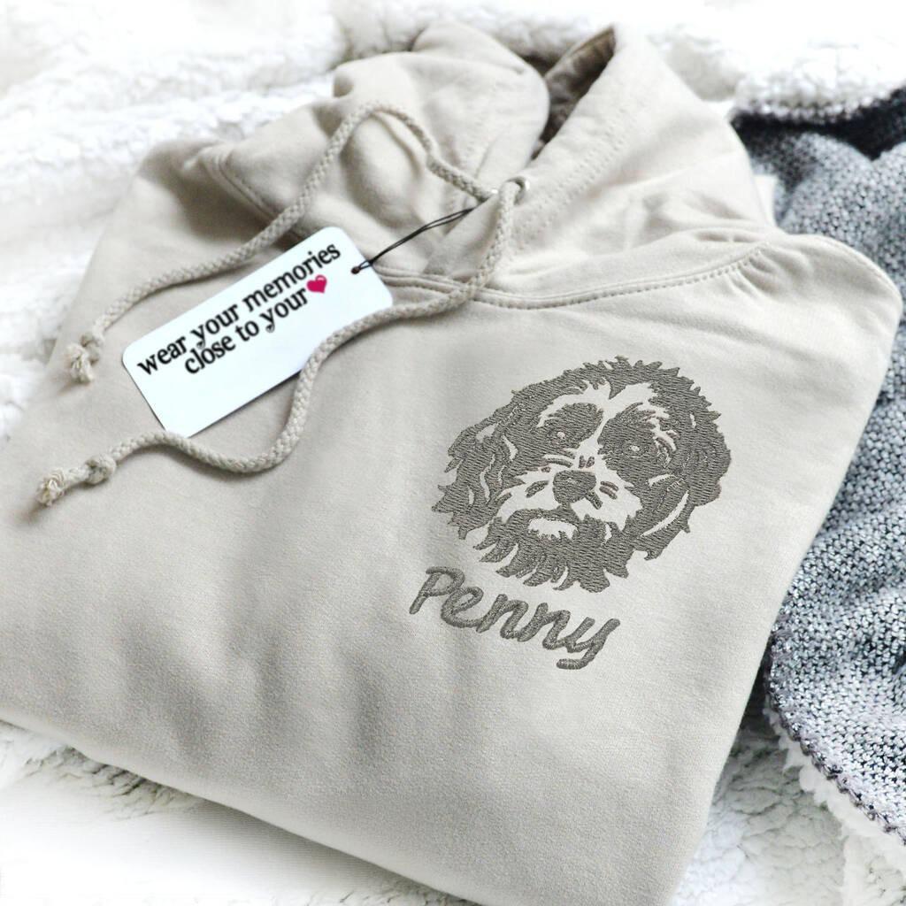 Custom Embroidered Pet Face Sweatshirt,wear your memories close to you-forlovever