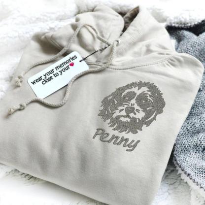 Custom Embroidered Pet Face Sweatshirt,wear your memories close to you-forlovever
