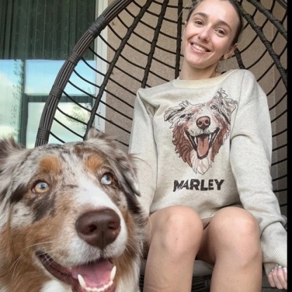Personalized Pet Portrait Oversized Cozy Knit Sweater