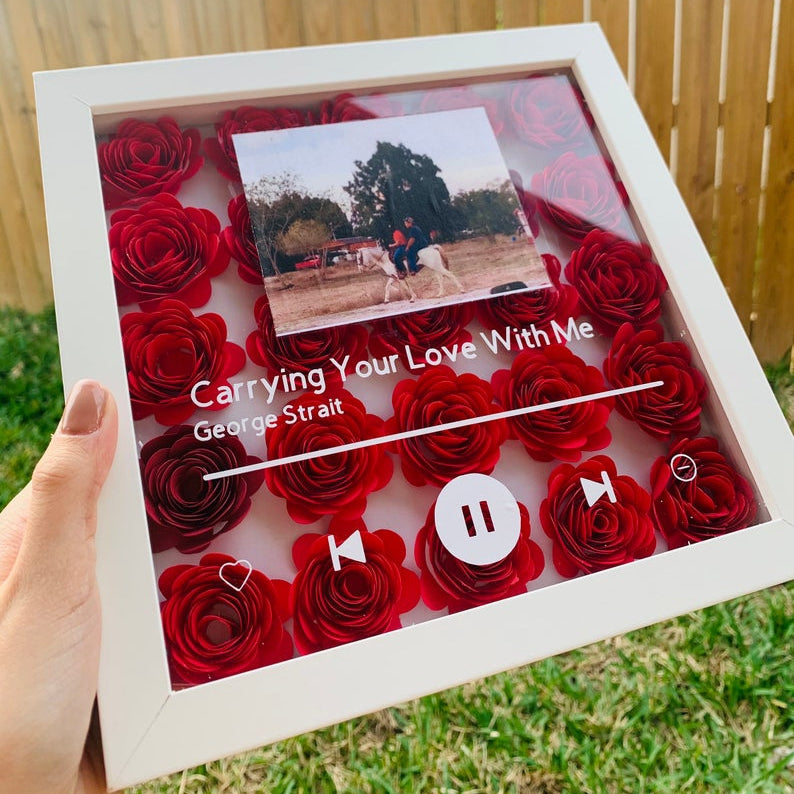 Personalisierte Music Album Cover, Rose Song Frame-forlovever