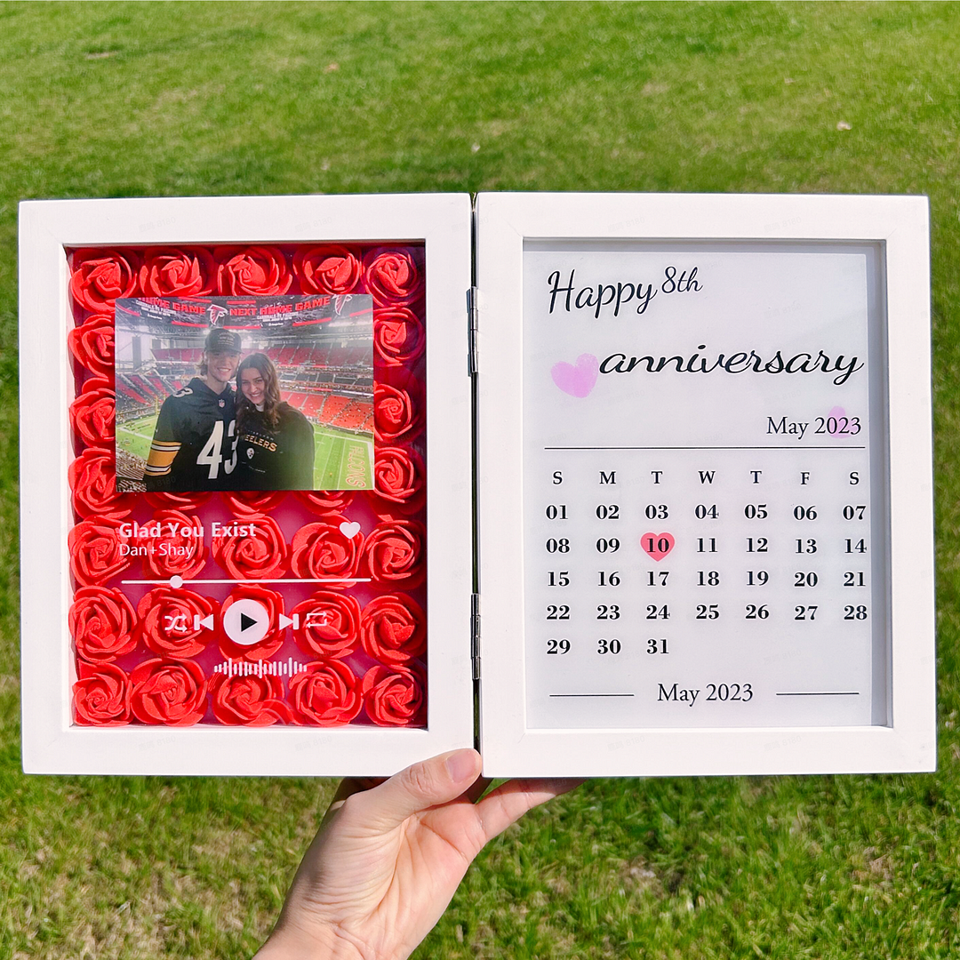 (Square With Song) New Custom Music Flowers Frame with Anniversary🌺-forlovever