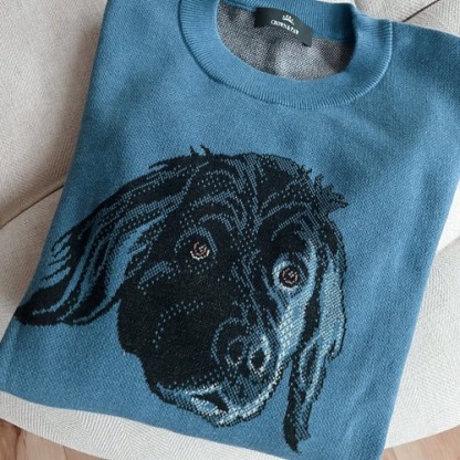 Personalized Pet Portrait Oversized Cozy Knit Sweater