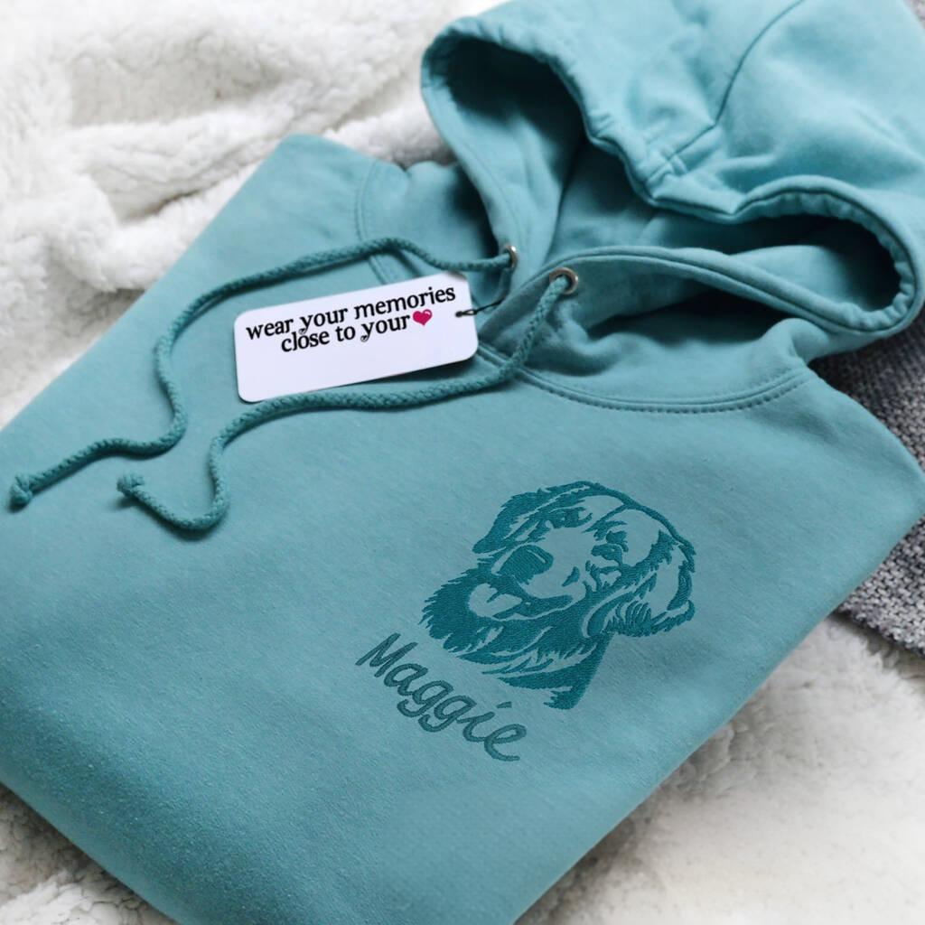 Custom Embroidered Pet Face Sweatshirt,wear your memories close to you-forlovever