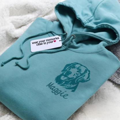 Custom Embroidered Pet Face Sweatshirt,wear your memories close to you-forlovever