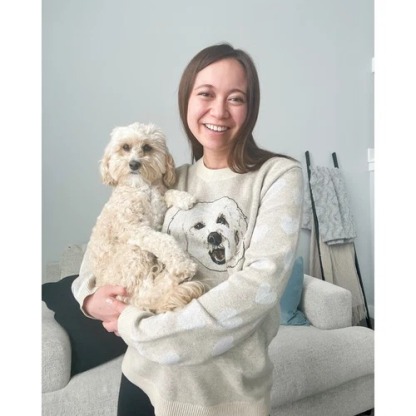 Personalized Pet Portrait Oversized Cozy Knit Sweater