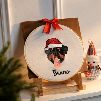 Custom embroidered pet Christmas decorations, perfect for Cat Mom, custom pet Christmas gifts