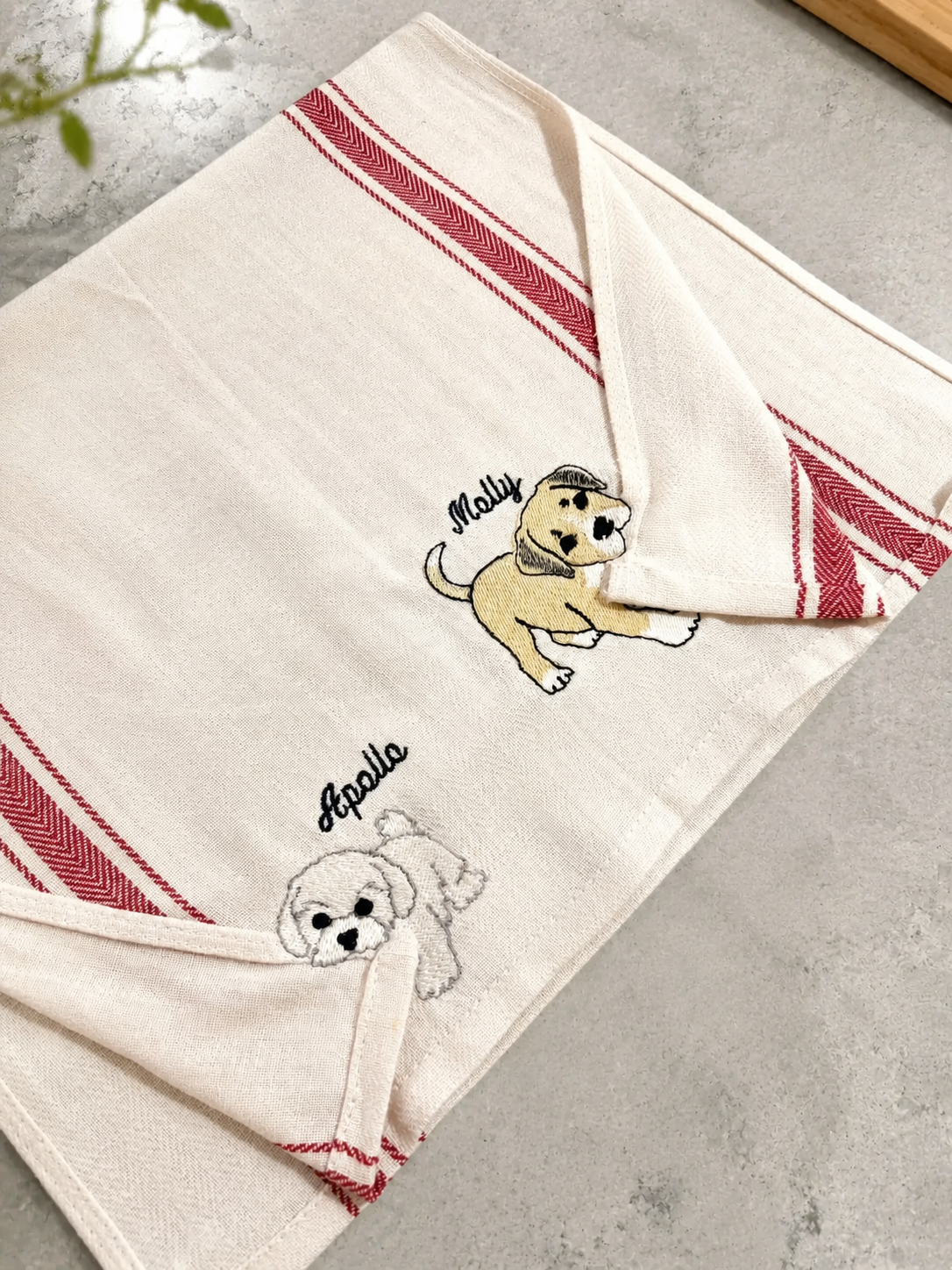 The "Biting Corner" Personalized Pet Dish Towel