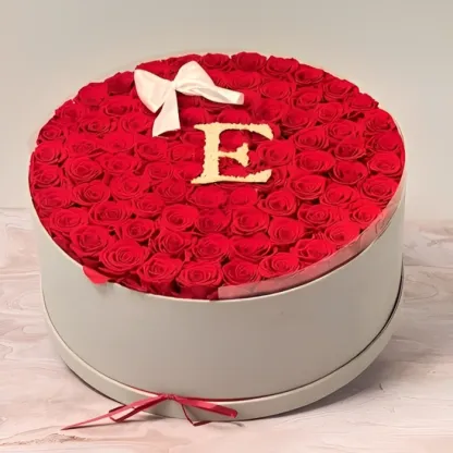 Glitter Rose Box With Initial Couple Gift