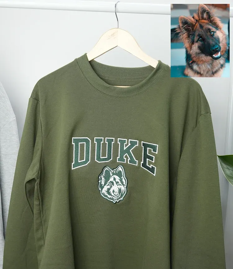 Custom Pet Varsity Style Embroidered Sweatshirt Hoodie T-shirt- Stylish Outline Style