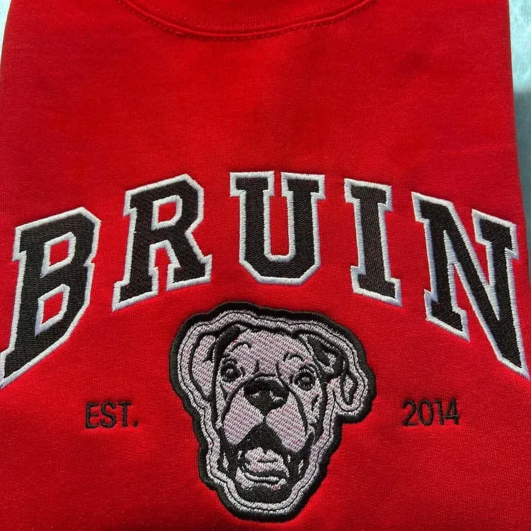 Custom Pet Varsity Style Embroidered Sweatshirt Hoodie T-shirt- Stylish Outline Style