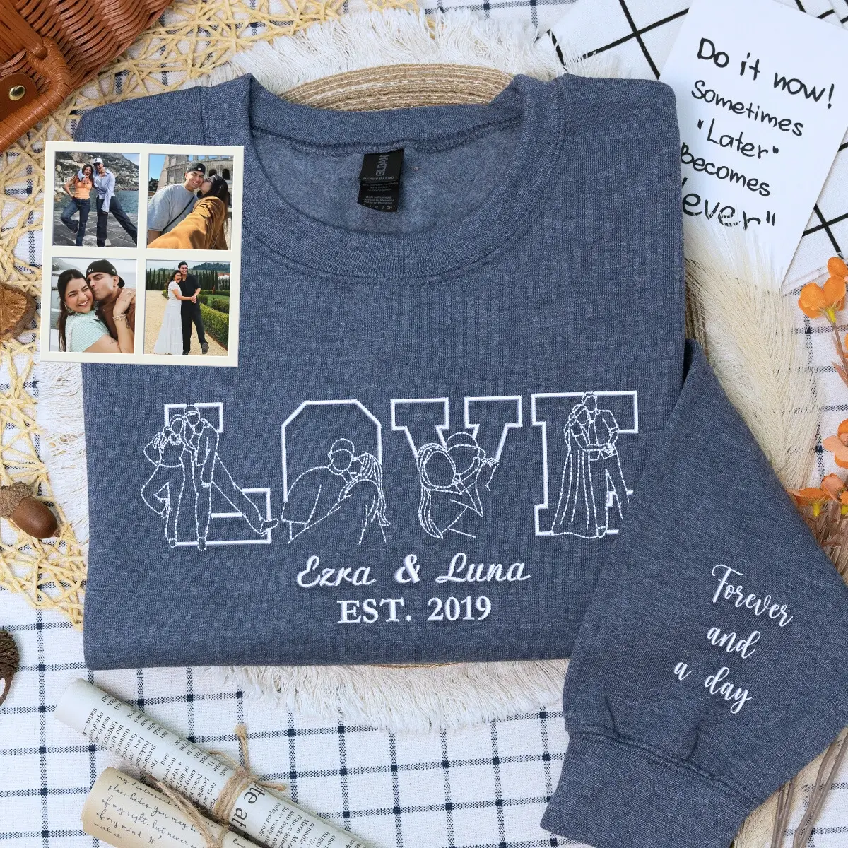 Forlovever Custom Couple Love Life Photo Portrait Shirt, Sweatshirt or Hoodie