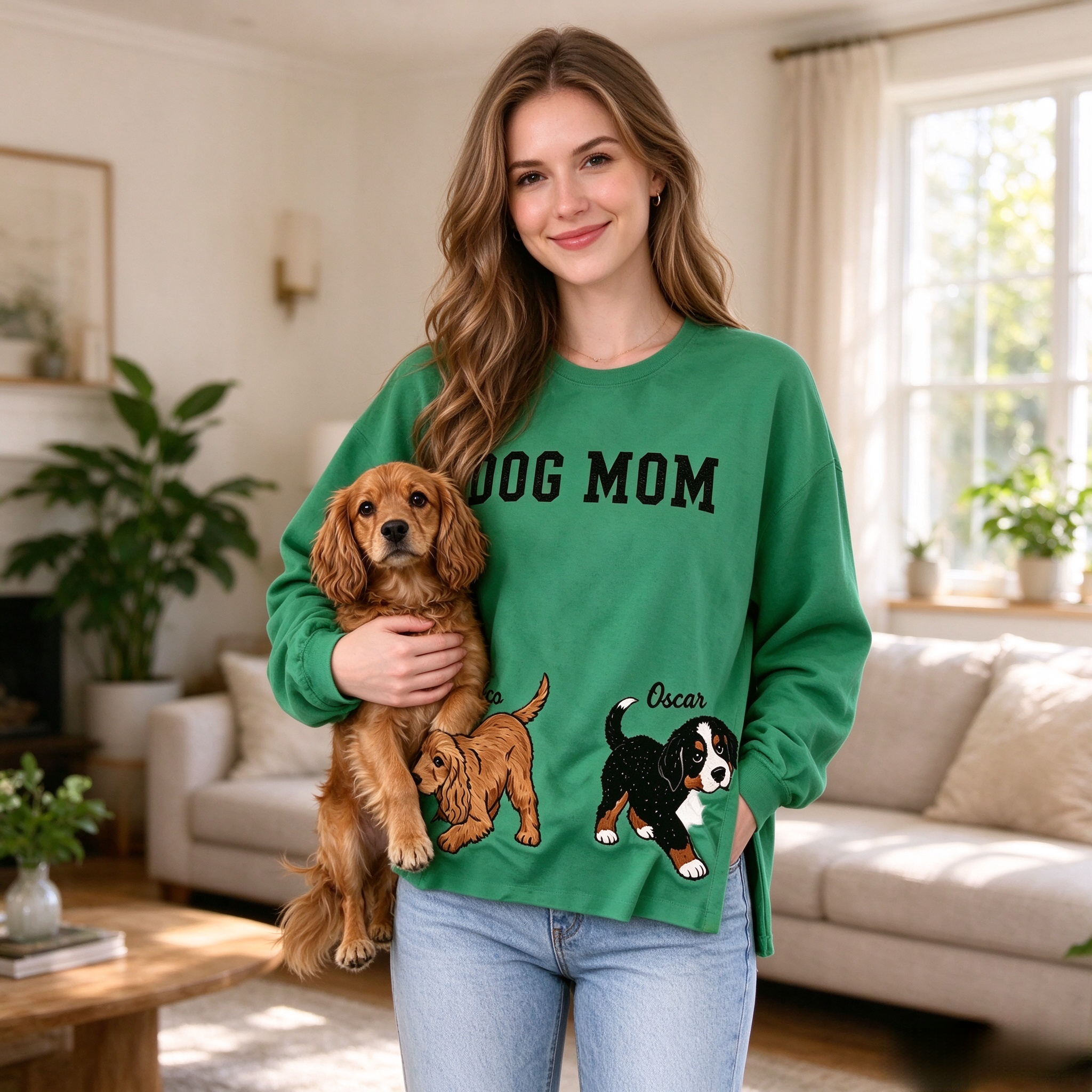 Custom Embroidered Dog Sweatshirt With Pet Portrait