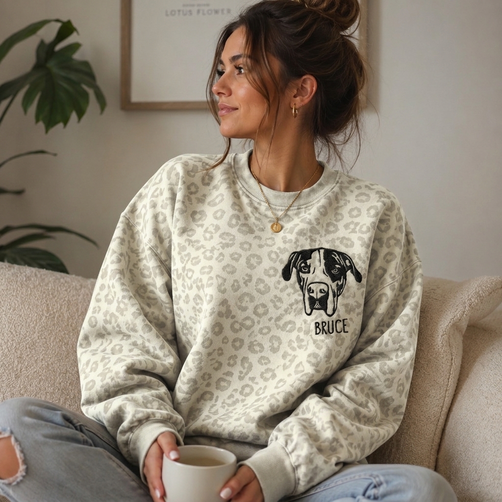[Copy]Custom Embroidered Pet Face Hoodie, Tee, Sweatshirt