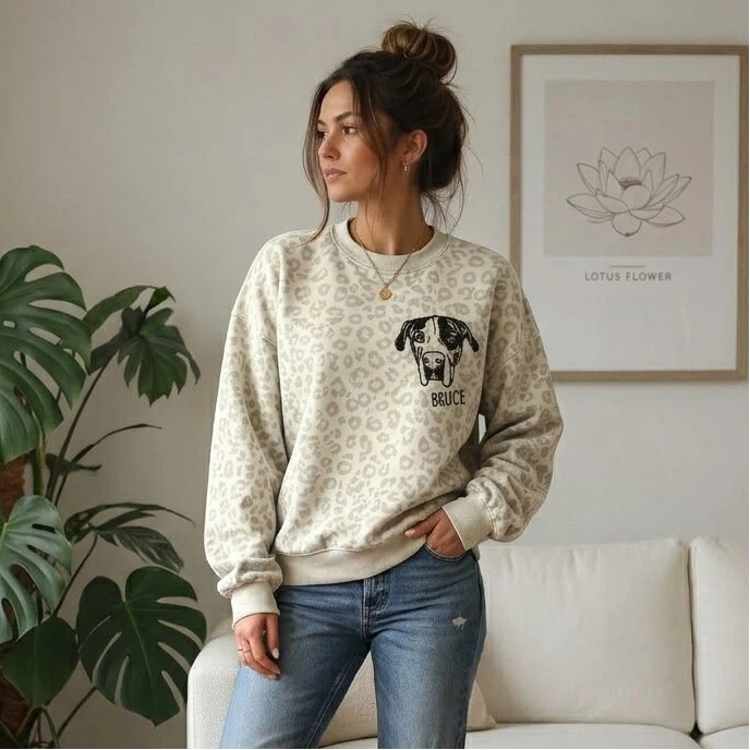 [Copy]Custom Embroidered Pet Face Hoodie, Tee, Sweatshirt