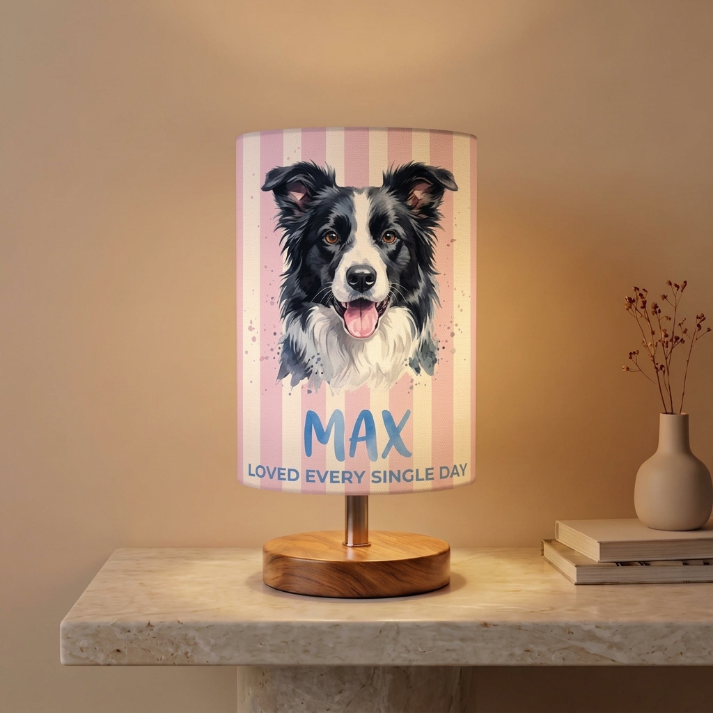 Personalized Pet Photo Lamp, Custom Dog & Cat Portrait Night Light with Name, Pet Memorial Gift, Pet Lover Home Decor