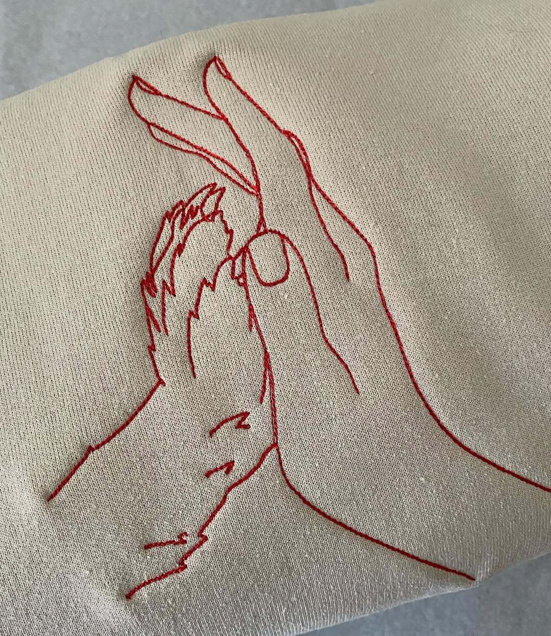 Pet Paw Silhouette Embroidery, High Five Love-forlovever