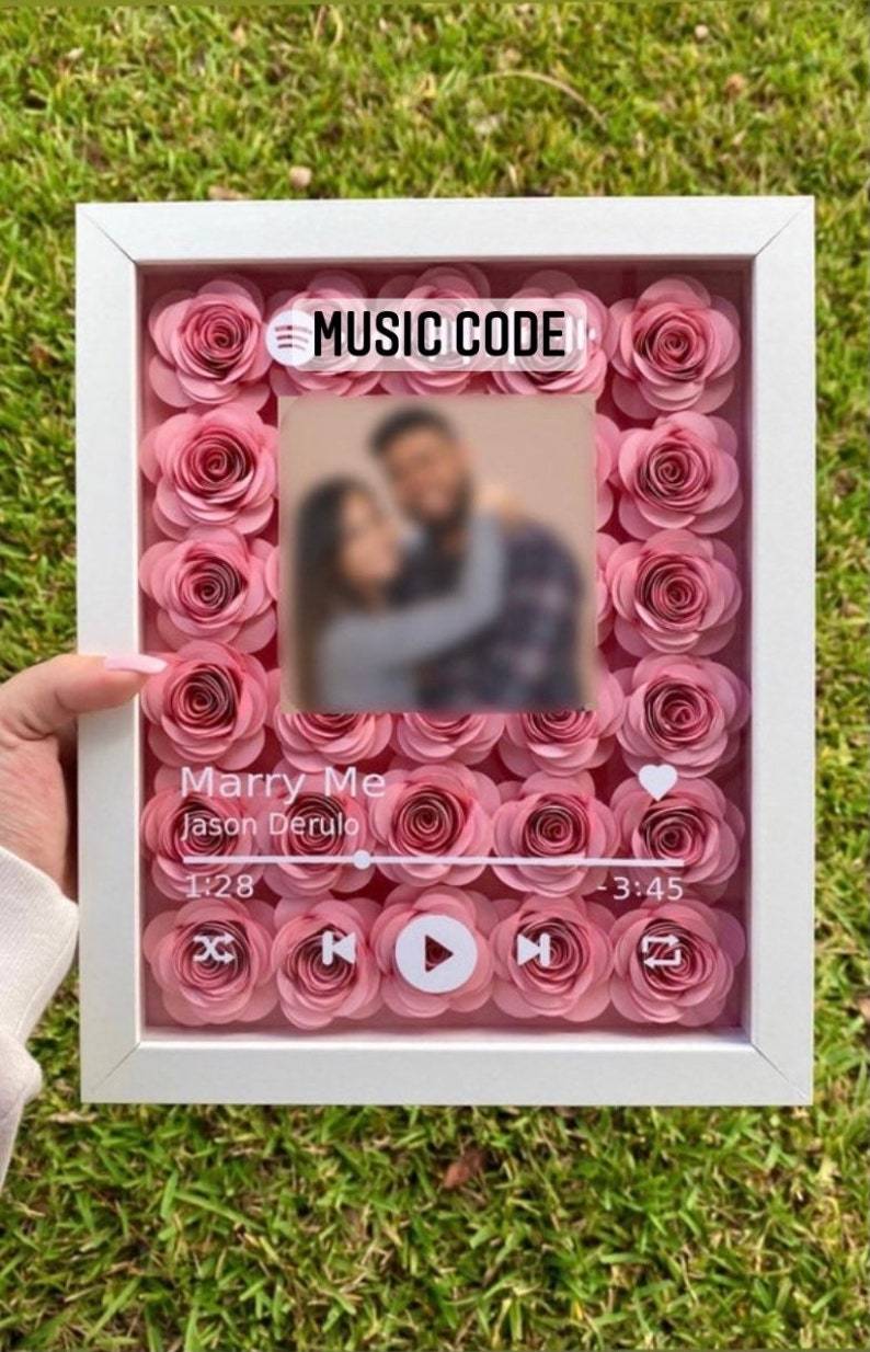 Personalized WHITE Shadow Box, White frame Music Shadow Box-forlovever