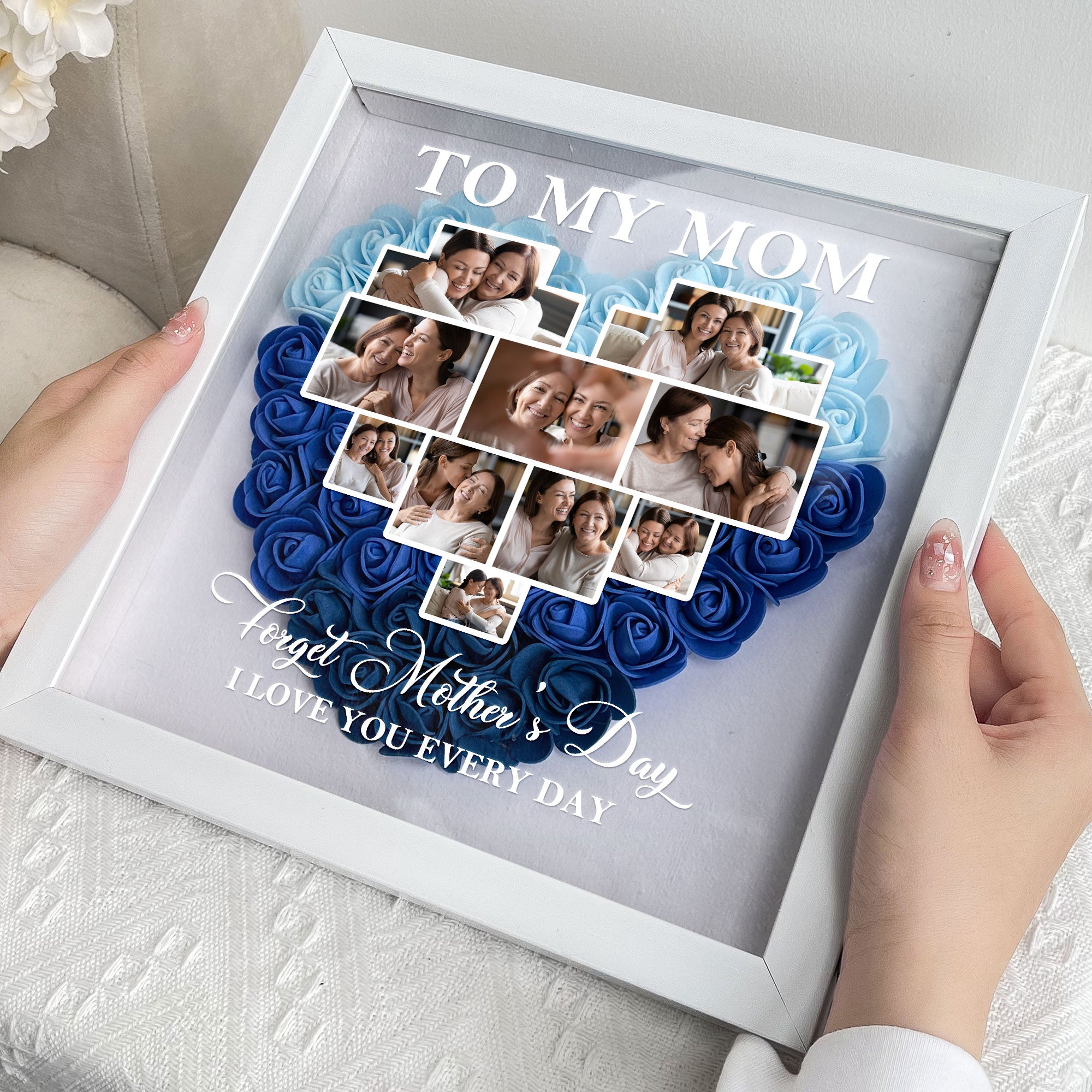 Forget Mother's Day I Love You Every Day - Personalized Flower Shadow Box-forlovever