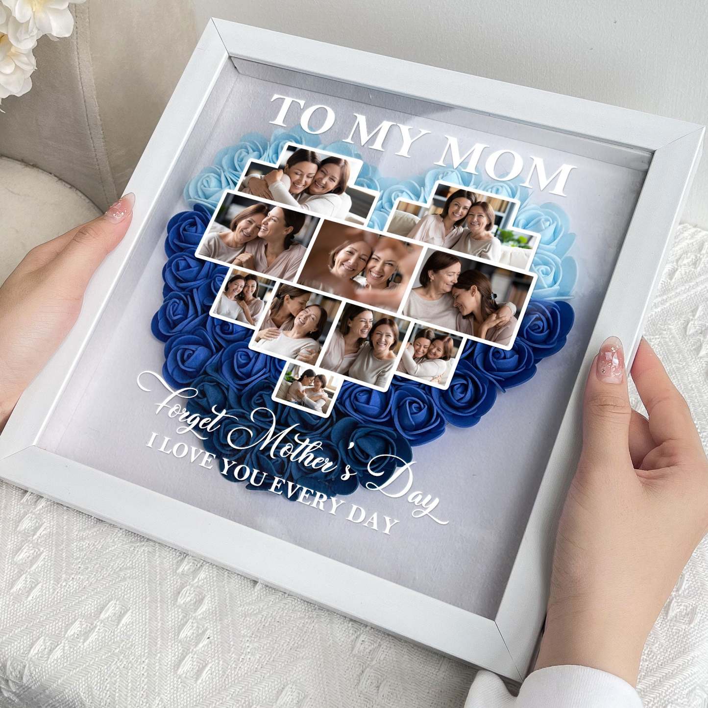 Forget Mother's Day I Love You Every Day - Personalized Flower Shadow Box-forlovever