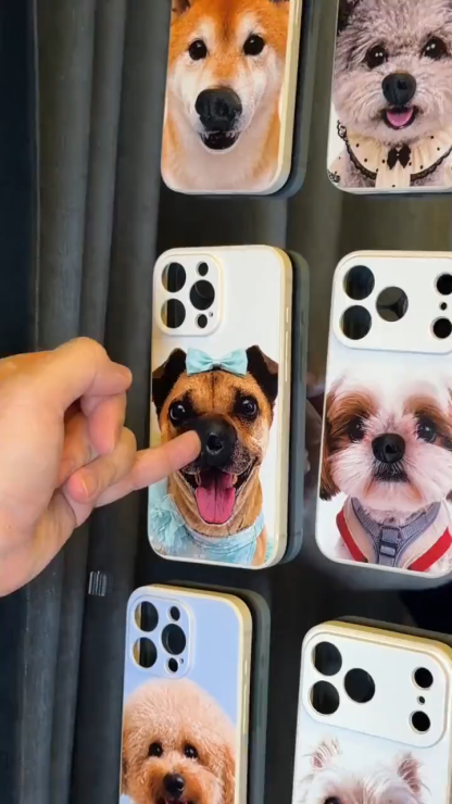 Custom Pet Phone Case — 3D Silicone Portrait with Squishy Nose, Stress Relief Gift