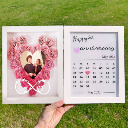 (Infinity Sign With Names) New Custom Music Flowers Frame with Anniversary🌺-forlovever