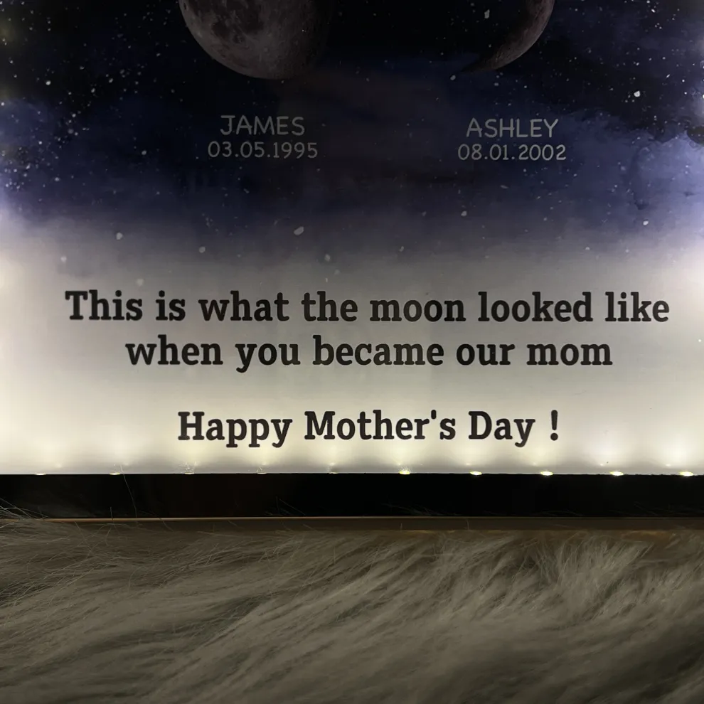 Mommy's Universe - Personalised Customised Starry Moon Phase Mirror Lightboxes-forlovever