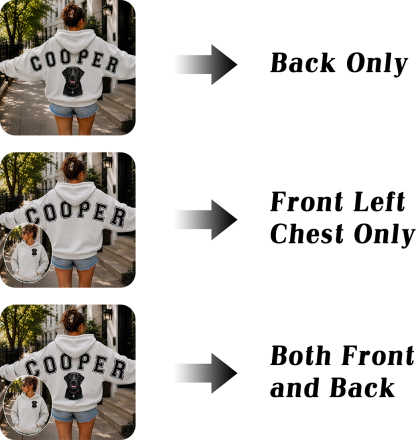 Custom Pet Portrait Sweatshirt with Distressed Big Back Name, Dog Mom Hoodie