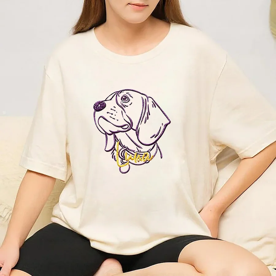 Custom Embroidered Pet Silhouette Sweatshirts With The Option To Add Your Pet's Name, Perfect Christmas Gifts For Pet Lovers