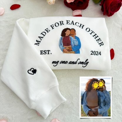 I Feel In Love With You Custom Couple Embroidered Hoodie with Your Text & Date
