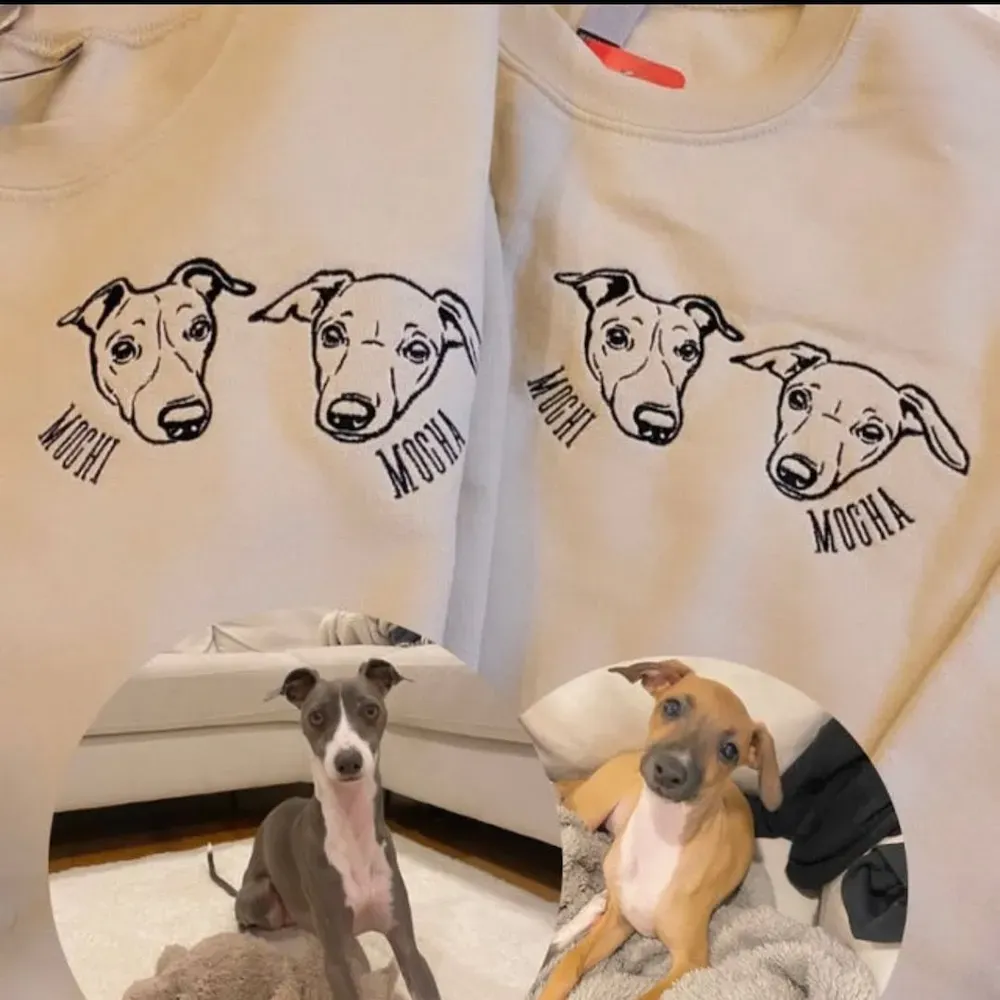 Custom Embroidered Dog Sweatshirt , Custom Pet Sweater , Embroider Sweater