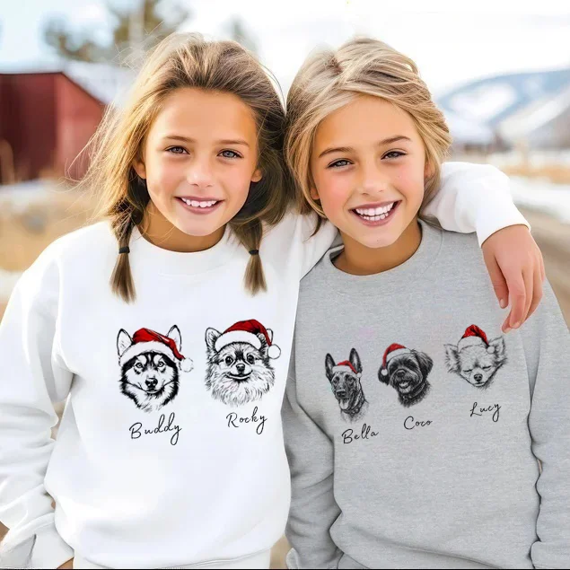 Custom Pete Photo Santa Hat Graphic Crewneck Sweatshirt Hoodie